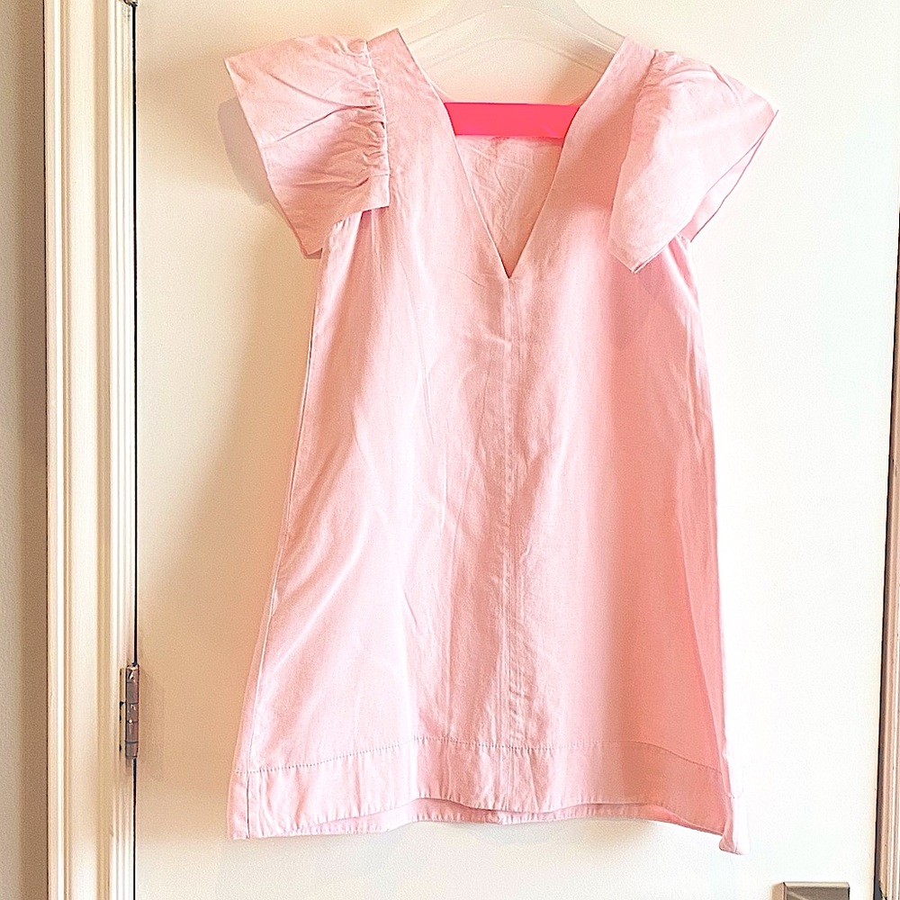Zara girls pink flutter sleeve dress neon strap